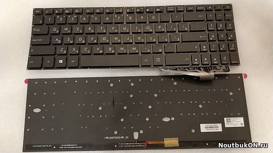 Клавиатура для ноутбука Asus X570Z, FX570ZD, FX570U, FX570UD, FX570D, FX570DD F570 черная, с подсветкой, буквы белые
