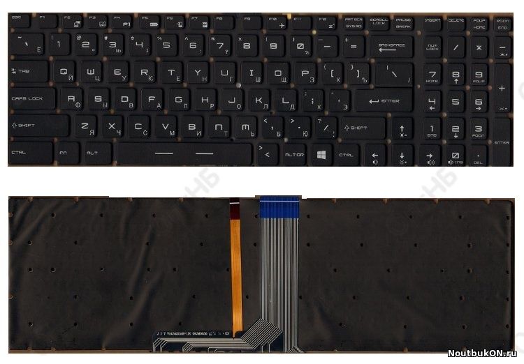 Клавиатура для ноутбука MSI GS60, GS70, GP62, GL72, GE72, GT72 черная, без рамки, подсветка цветная (RGB)