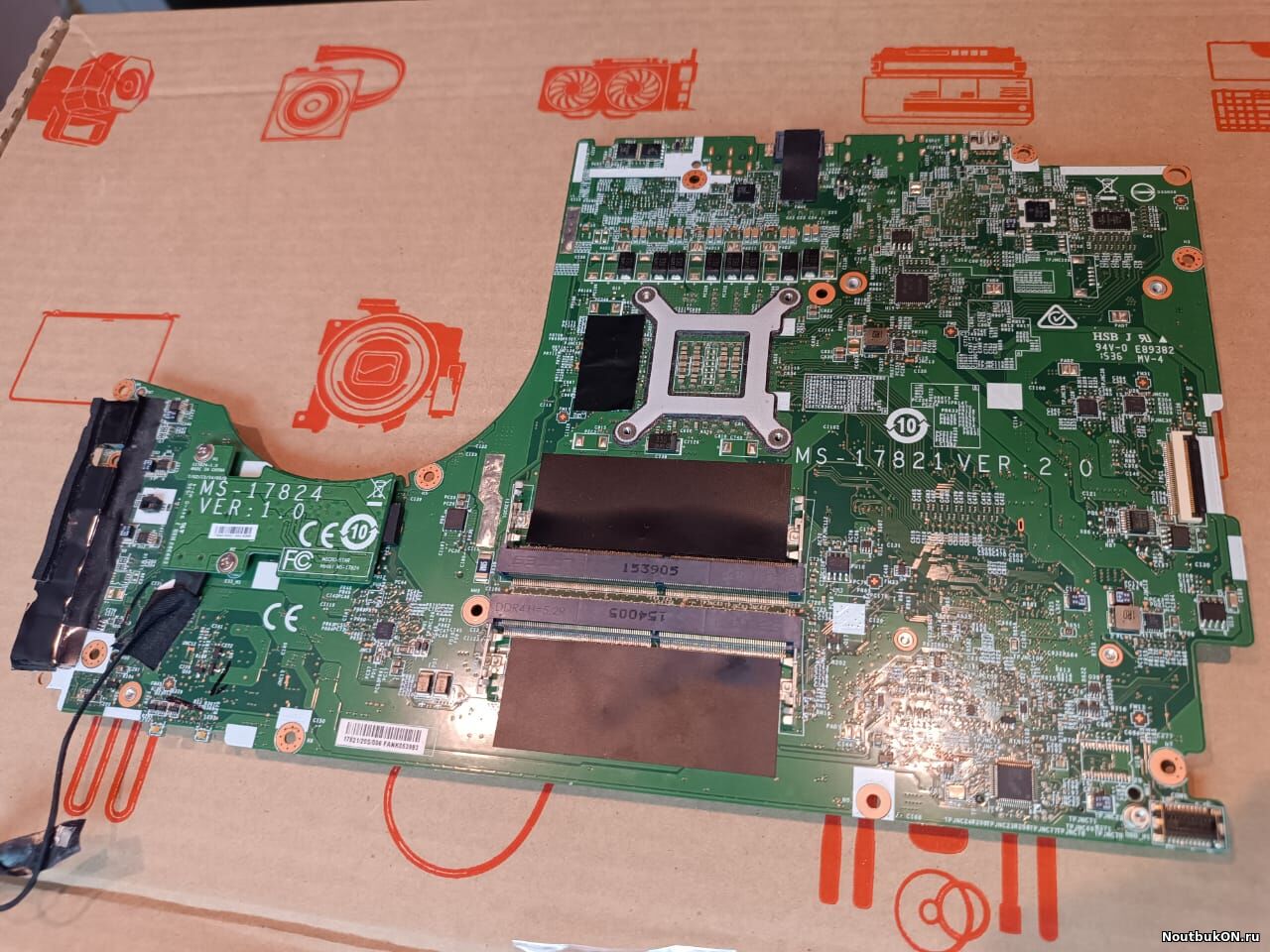 Материнская плата ДЛЯ НОУТБУКА MSI GT72 DOMINATOR MS-1782 MS-17821 VER:2.0 нерабочая