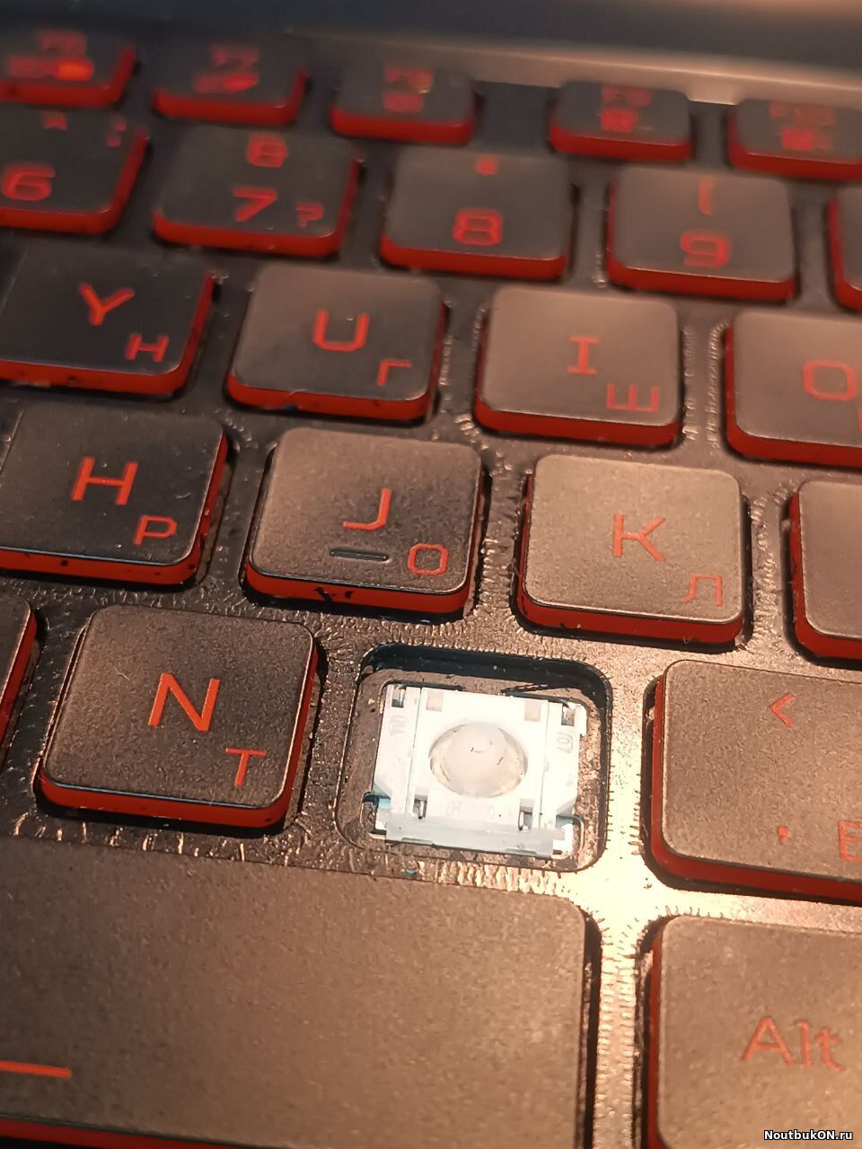 Клавиатура для ноутбука Acer Nitro AN515-45, AN515-55, AN515-56, AN515-57, AN517-41, AN517-57, черная, кнопки красные, с подсветкой (стрелки в рамке) LG05P_N12B3P, PK133AU1B10 ДОНОР на КНОКИ ОРИГИНАЛ