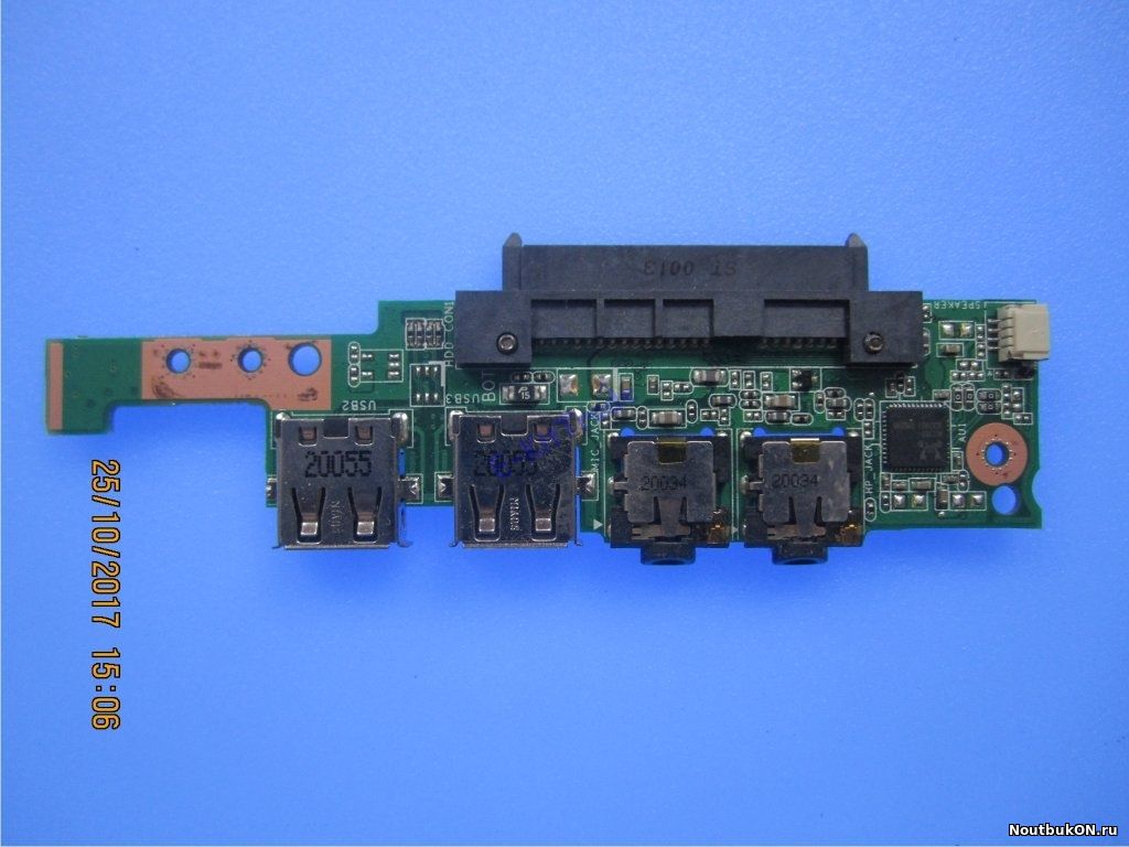 Плата USB AUDIO разъемов + кнопка включения для ноутбука ASUS Eee PC 1001 1005 1015 60-0A1LI01000 08G2035HA13C