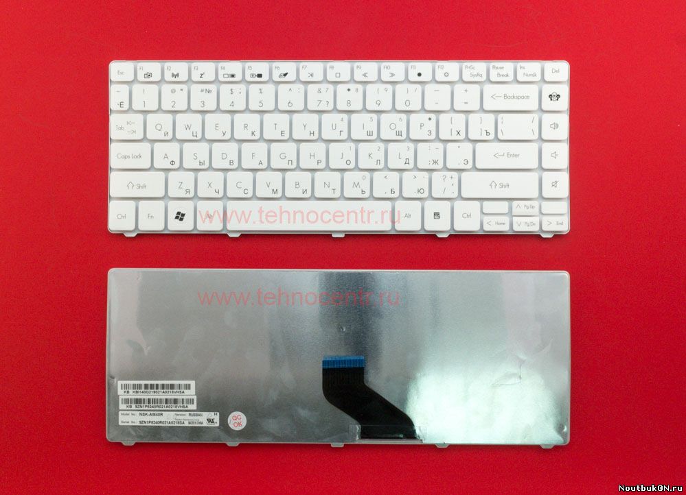 Клавиатура для ноутбука Packard Bell Easynote NM49, NM85, NM86, NM87, NM98 Gateway NV49C БЕЛАЯ RU NSK-AM30R, 9Z.N1P82.30R, 90.4GZ07.S0R, V104630DS2, KBI140G13, NSK-AM40R, 9Z.N1P82.40R, 90.4GZ07.S1D, N