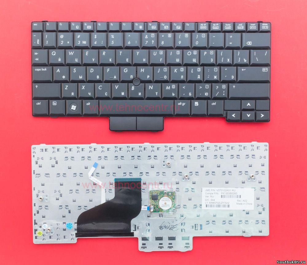 Клавиатура для ноутбука HP EliteBook 2510p, 2530p, 2540p v070102as1, pk1303b0260, 506677-001 РУССКАЯ