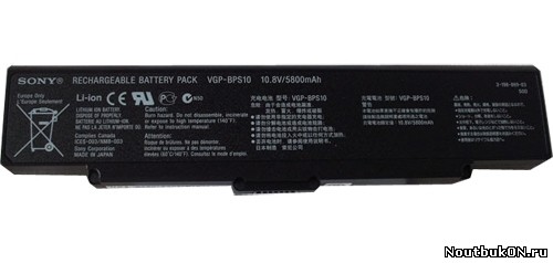 Аккумулятор для ноутбука Sony Vaio VGN-NR / VGN-CR / VGN-AR ORIGINAL держит от получаса до часа