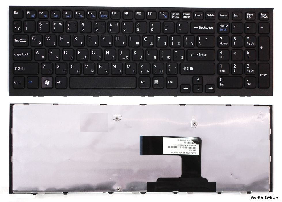 Клавиатура для ноутбука Sony VAIO VPC-EL Series (9z.n5csw.a0r) 148968761, 9Z.N5CSW.B0R, 6431486, 904MQ07, 148969211, V116630B, NSK-SBASW 0R, 9Z.N5CSW.A0R, 148968761