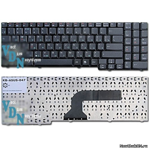 Клавиатура для ноутбука ASUS M50 /Pro58C /X55S/ A7U X57 Ru Black NSK-U410R, 9J.N0B82.10R, 04GNED1KRU00-1, 04GNLK1KRU00, 0KN0-7E1RU03, MP-03753SU-5282, MP-03753SU-5287, 04GNED1KRU00-0, 9J.N5382.G0R, 04
