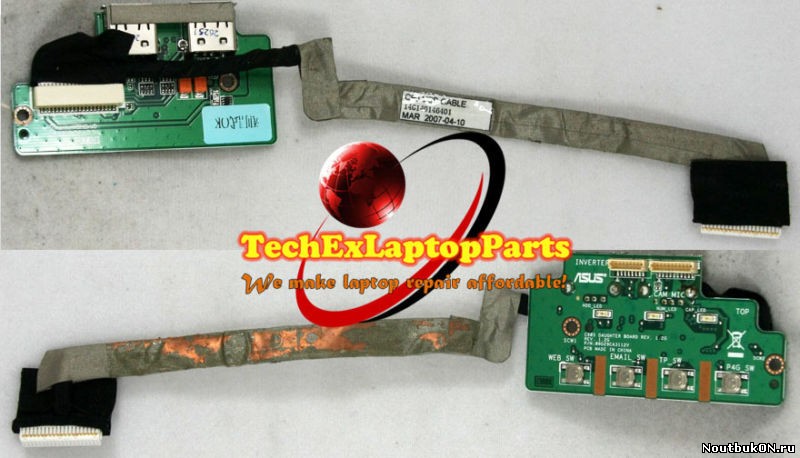 Плата кнопка включения USB разъемов Asus C90S Daughter Board 08G29CA3112V со шлейфом