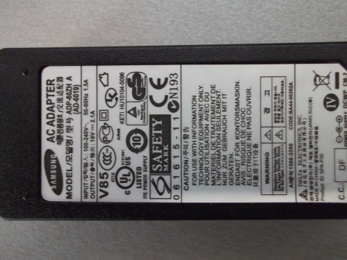 Зарядное устройство SAMSUNG 19V 2.1A 40W 5.5X3.0X1.0 для нетбуков