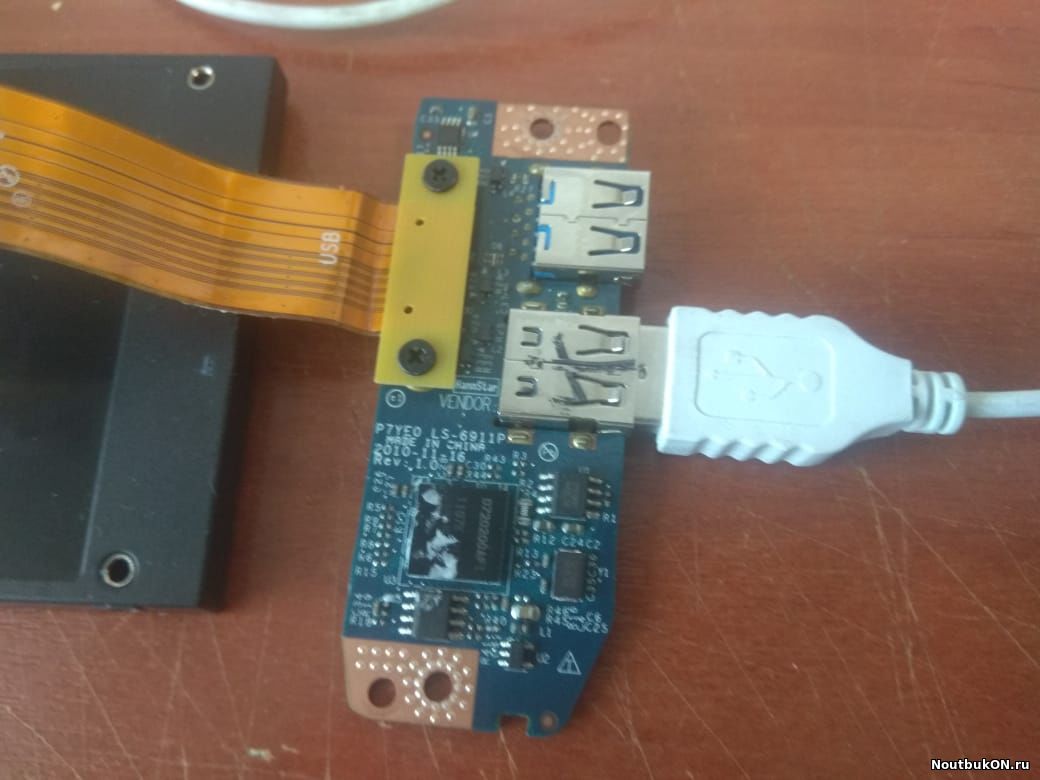 Плата USB разъемов для ноутбука Acer Aspire 7750G 7560 Gateway NV77H NV755 SERIES P7YE5 LS-6911P P7YE0 NBX0000VA00 Packard Bell: LS11 nv75 nv77 nv75s nv77h Acer: 7750 7580 7560 без шлейфа без usb 3раз