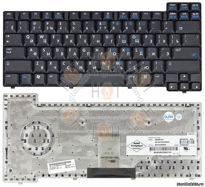 Клавиатура для ноутбука HP NC6120 365485-251 MP-03123SUD9301 RU K031926M1