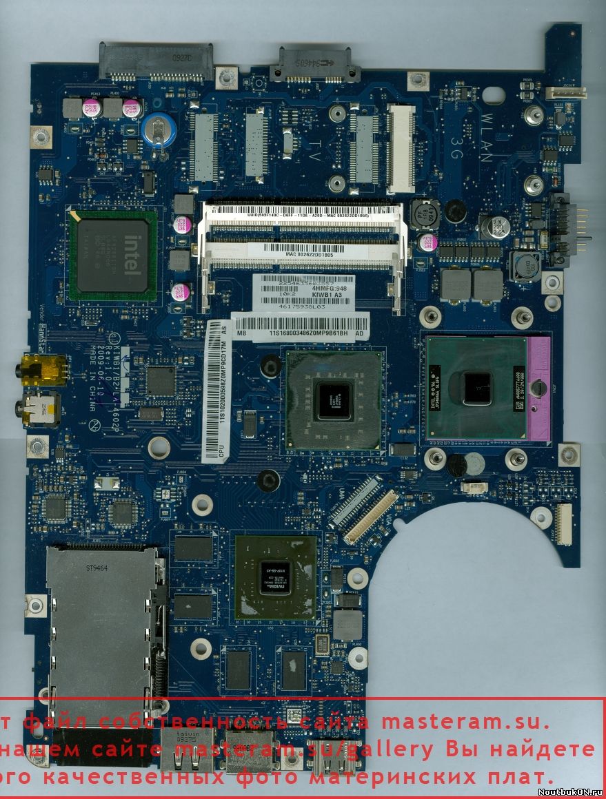 Материнская плата для ноутбука Lenovo IdeaPad Y550A KIWB1/B2 LA-4602P нерабочая видеочип дохлый