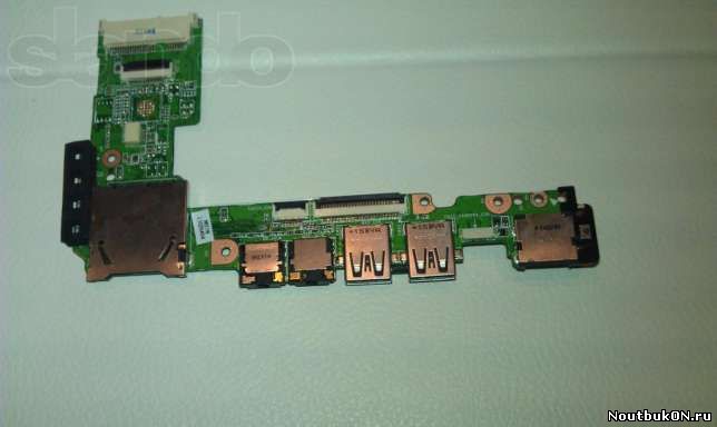 Плата USB AUDIO LAN разъемов + кнопка включения + кардридер для ноутбука ASUS Eee PC 1015 с шлейфами 60-OA3AIO2000 60-OA3KIO4000 60-OA2VIO2000 69NA2VB11B01-01