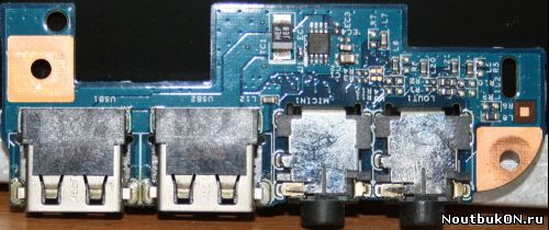 Плата аудио и USB разъемов для ноутбука eMachines D640 48.4gw02.031