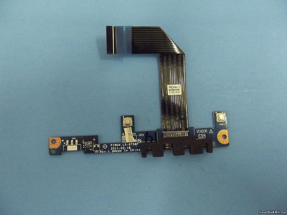 Плата кнопки тачпада и индикация для ноутбука Lenovo G780 LS-6758P C ШЛЕЙФОМ PIWG4 NBX0000UM00