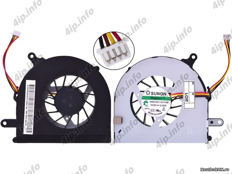 Вентилятор (кулер) для Lenovo Ideapad G400 G500 G505 4-PIN VER-1 FAN Mg60120v1-C270-S99
