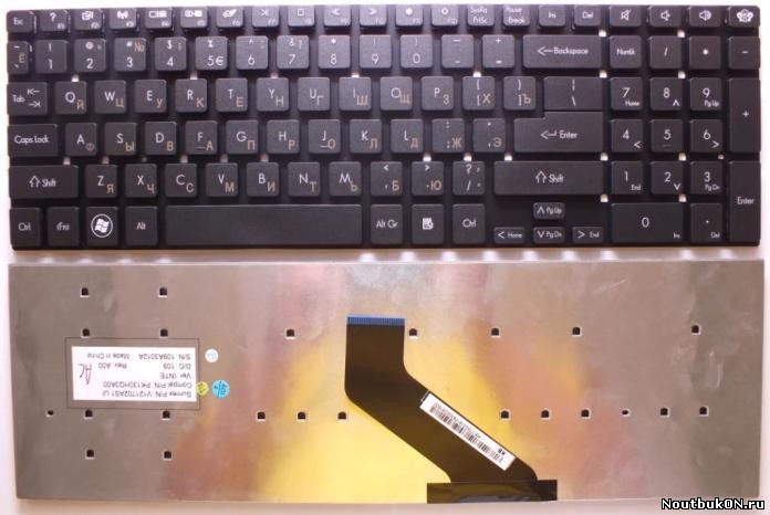 Клавиатура для ноутбука Acer Aspire 5830 Acer Aspire 5830G Acer Aspire 5830T Acer Aspire 5830TG Acer Aspire 5755 Acer Aspire 5755G PackardBell TS11 Acer V3-571 V3-551 V3-531 ES1-571 оригиинал проверен