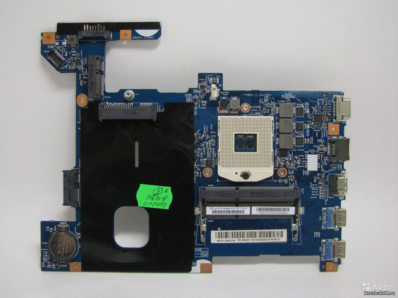 Материнская плата для ноутбука Lenovo G580 48.4SG16.011 нерабочая ЗАЛИТАЯ