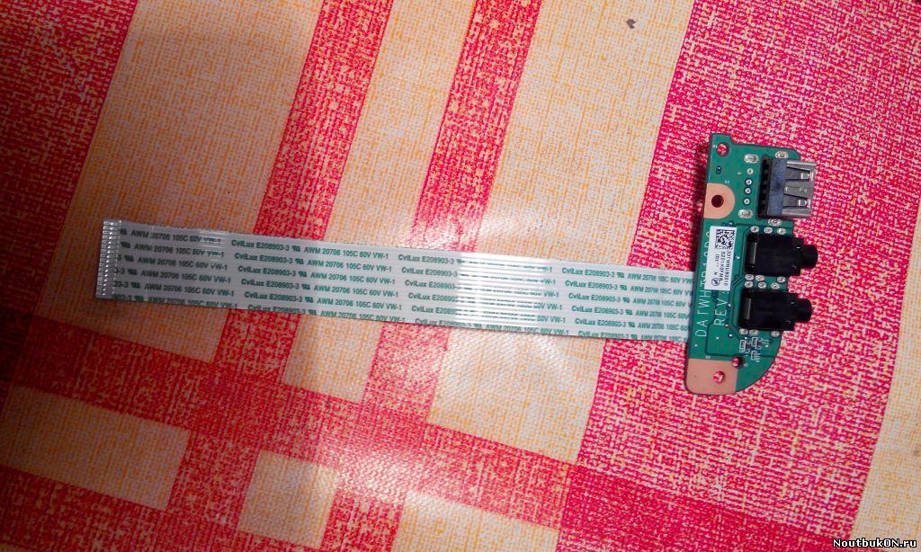 Плата USB и audio разъемов для ноутбука DNS 0143200 TWH-N12P-GV2 0144091 DATWHTB18D0 REV:D