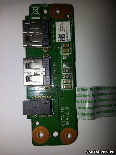 Плата USB AUDIO разъемов для ноутбука DNS C15B 0801481, 0801181 c17a io rev:2.0 69n0bnb10a01 с шлейфом RBT 43156