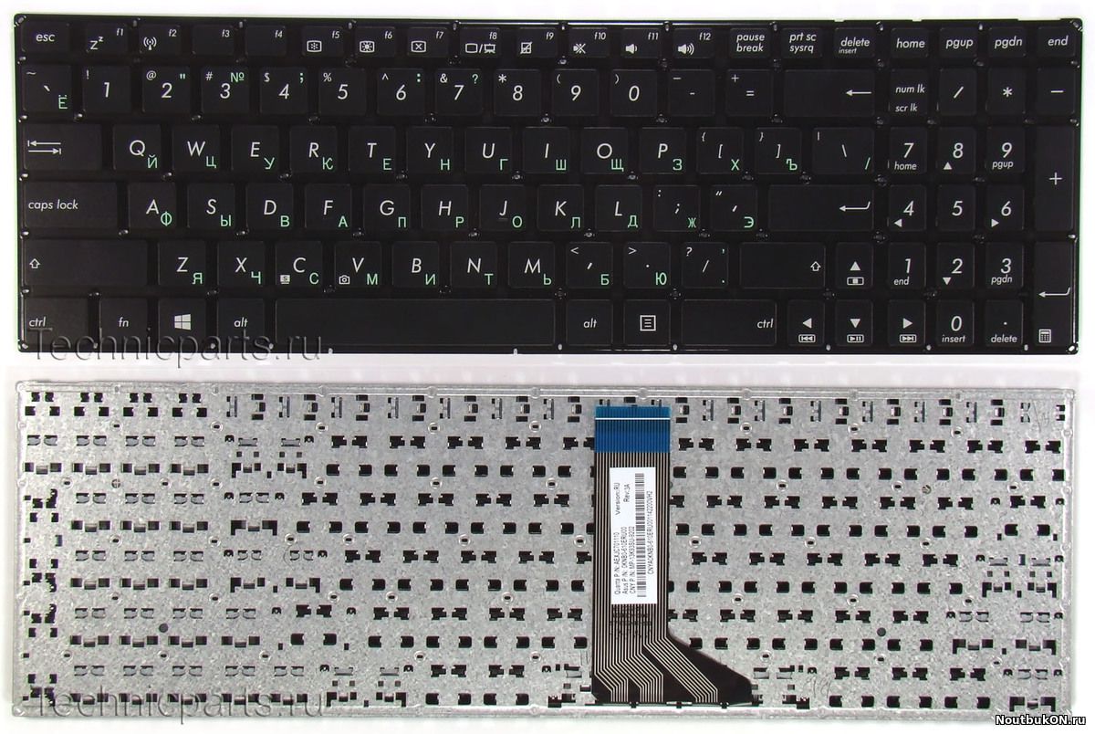 Клавиатура для ноутбука Asus X551 SERIES Vivobook A553M, A553MA, D553M, D553MA, F553M, F553MA, K553M, K553MA, R515M, R515MA, X553M, X553MA V143362ES1 0KN0-R91RU21, 0KNB0-6