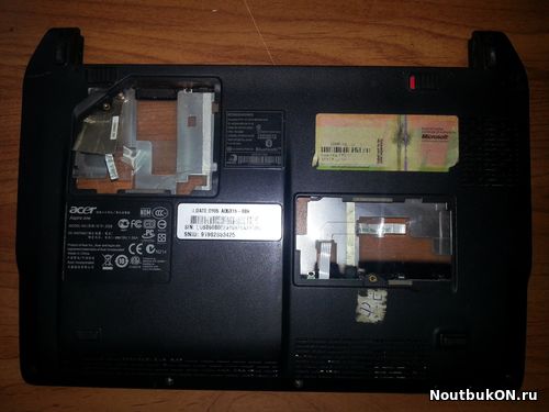 Поддон и топ-кейс для ноутбука Acer Aspire One ZG8