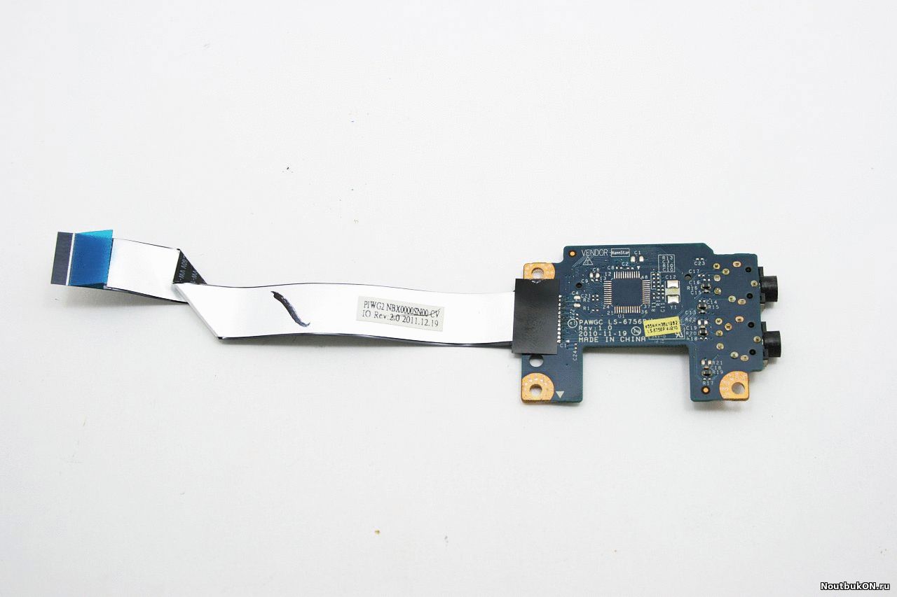 Плата AUDIO разъемов		Lenovo G575 PAWGC LS-6756P NBX0000SN00 G570