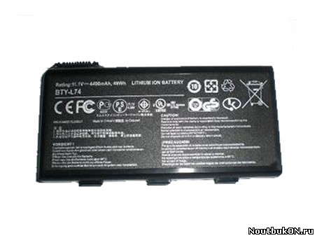 Аккумулятор для MSI CX620, CX623, (BTY-L74, L74BTY-L75), 58Wh, 5200mAh, 11.1V, OEM