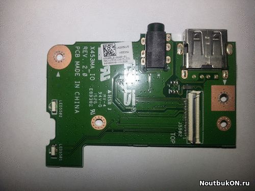 Плата USB AUDIO разъемов для ноутбука Asus X553/ X553MA X453MA_IO REV.2.0 60NB04X0-IO1020 69N0RLB10A00-01