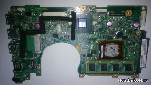 Материнская плата для ноутбука Asus X201E X202E main board rev.2.0 60NB00L0-MB1010 нерабочая был закорочен шлейф матрицы "пробиты дежурка и мультик"