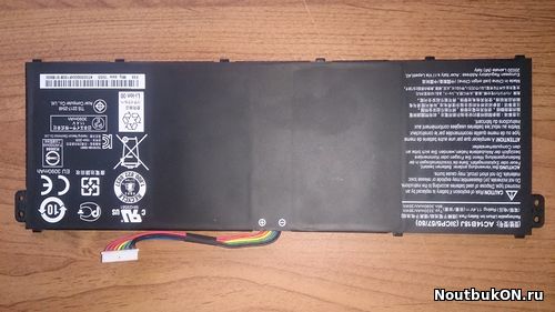 Аккумулятор для ноутбука Acer Apire ES1-520 ES11-131-C77V AC14B18J 11.4V 3220 mAh 36Wh 3090 mAh степень изношенности 18%