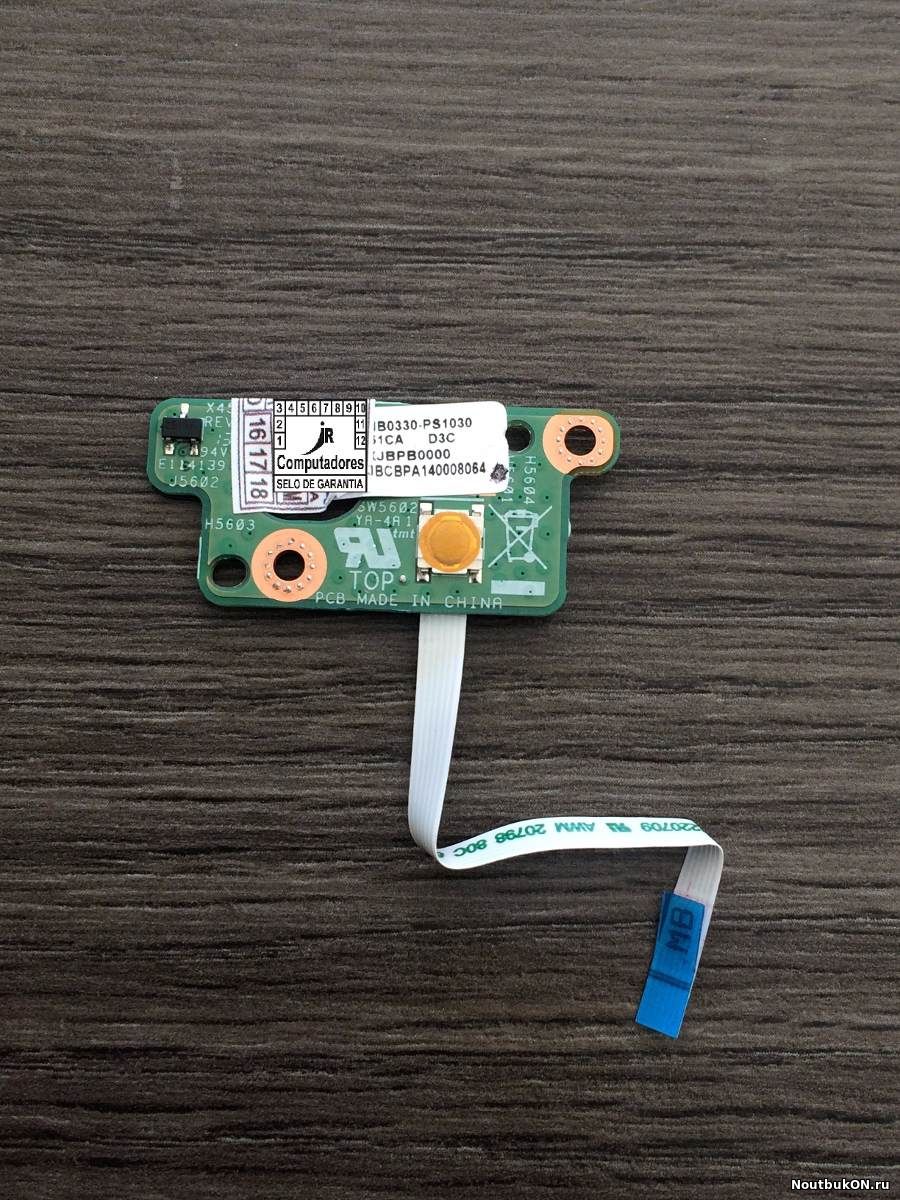 Плата кнопки включения для ноутбука Asus X451MA, X451CA , X451C 35xjbpb0000 с шлейфом
