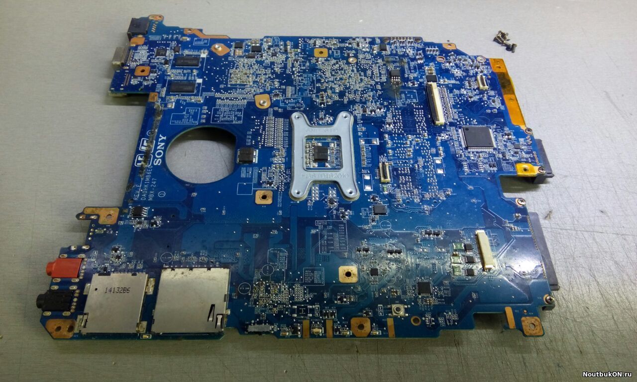 Материнская плата для ноутбука Sony VPC-EH PCG-71812V DA0HK1MB6E0 MBX-247 ЗАЛИТАЯ /ЖАРЕНАЯ без одного audio разъема