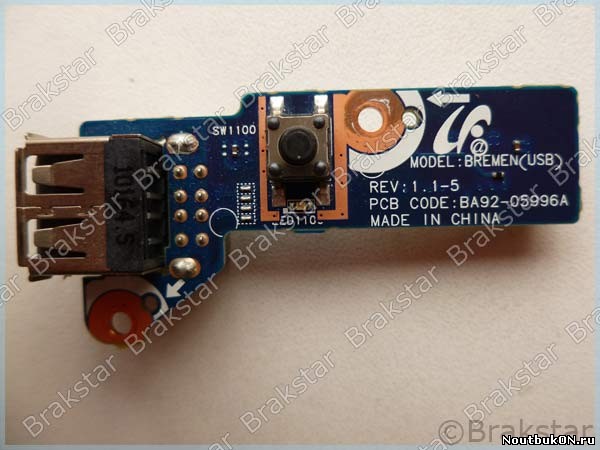 Плата USB с кнопкой включения Samsung R525 R528 R530 R525 R540 R580 RV508 RV510 со шлейфом BA92-05996A SCALA-15UL