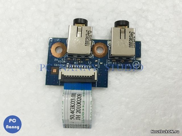 Плата AUDIO разъемов для ноутбука HP ProBook 4520s, 4525s, 4720s 4725 50.4GK03.001 554GK04001G с шлейфом