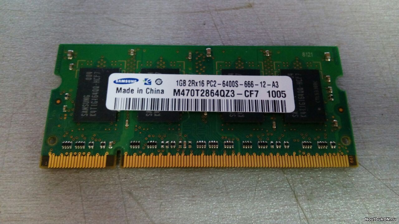 Оперативная память для ноутбука SO-DIMM DDR2 II 1Gb PC-6400 SAMSUNG