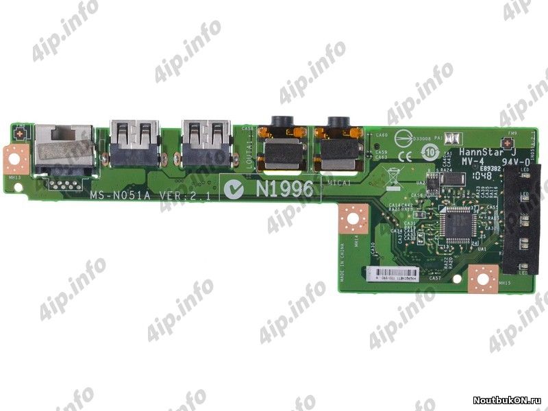 Плата USB для нетбука MSI Wind U160 (MS-N051)