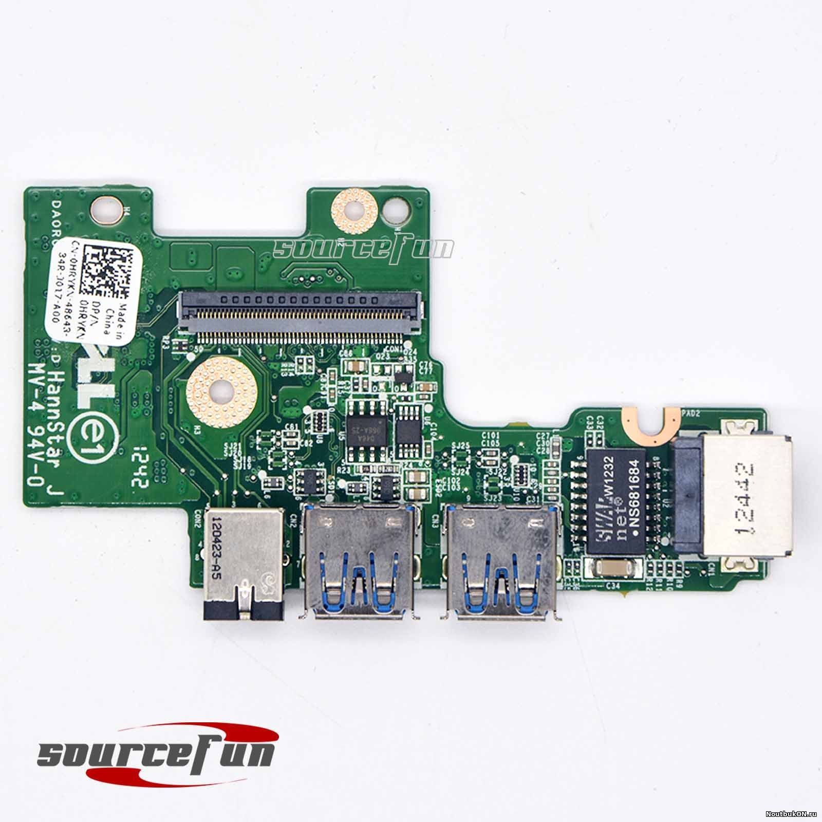 Плата разъема USB/LAN/ Audio для ноутбука Dell Inspiron 14Z N411Z Audio USB 3.0 СО ШЛЕЙФОМ 0HRYKN