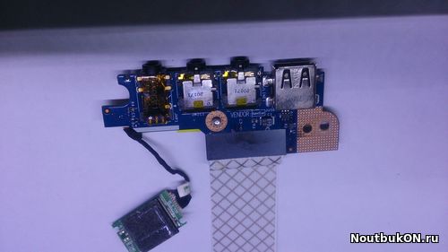 Плата USB AUDIO разъемов для ноутбука Acer Aspire 5943 LS-5984P NCQF0 NBX0000NC00